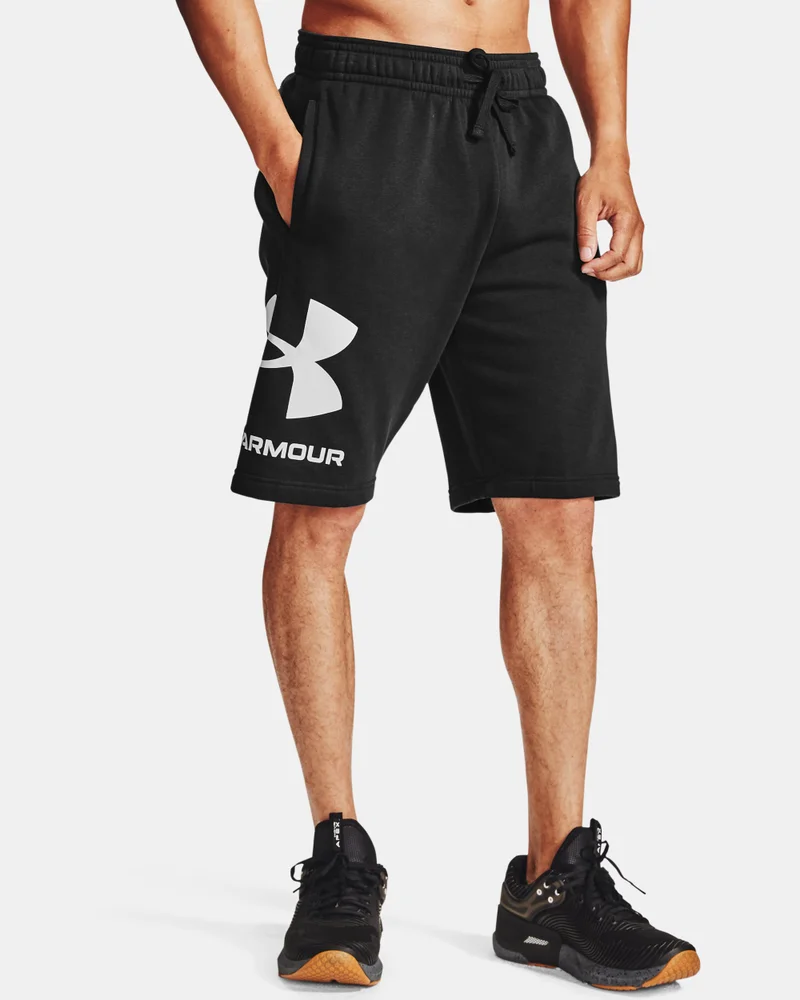 UNDER ARMOUR Black Men's UA Rival Fleece Big Logo Shorts for Men | Best Price UAE